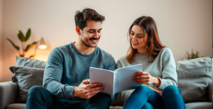 Pareja con lista de verificación